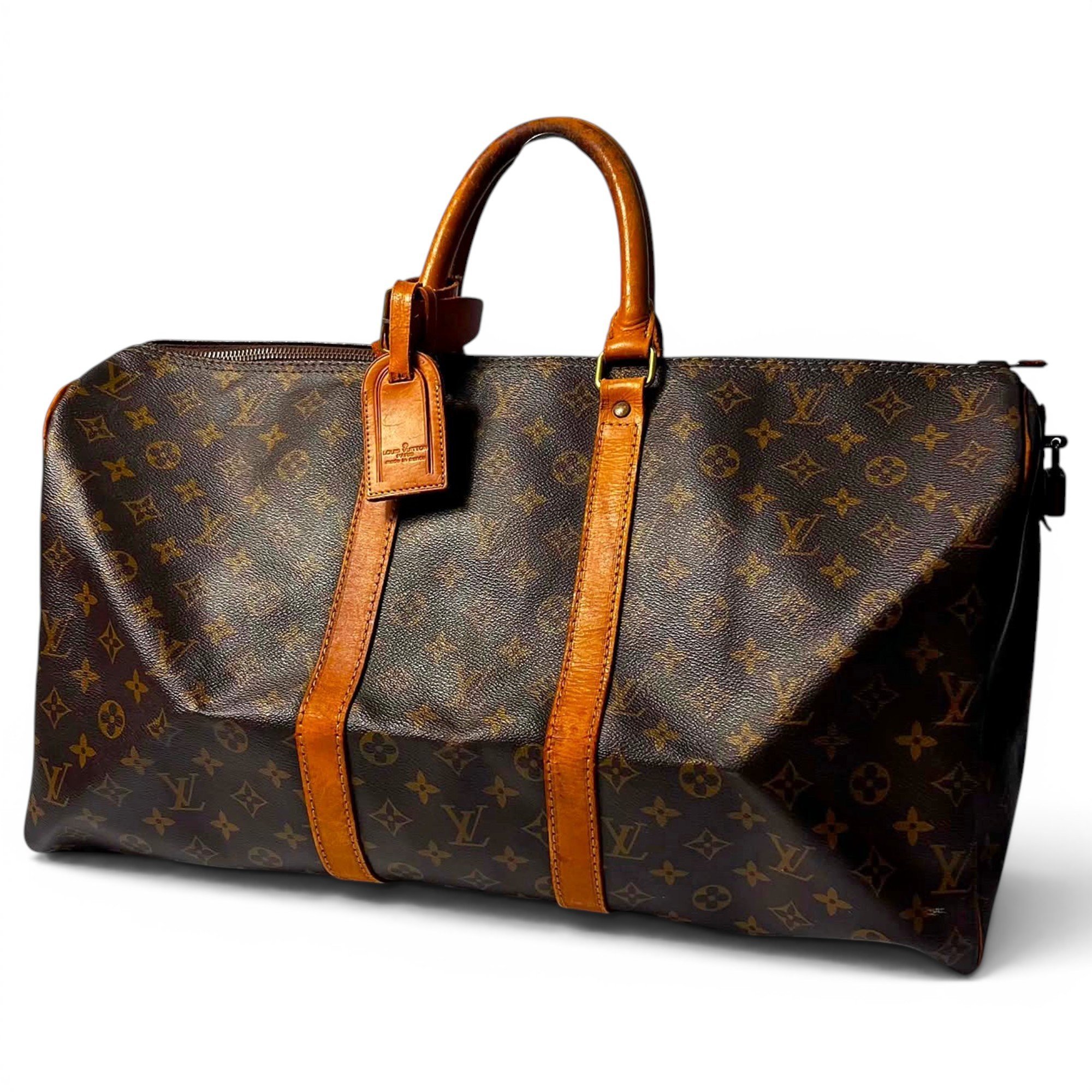 Keepall leather travel bag
