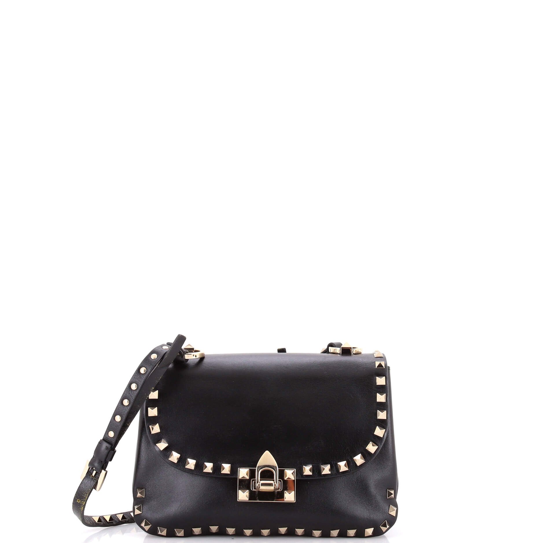 Rockstud Flip Lock Flap Bag Leather Small