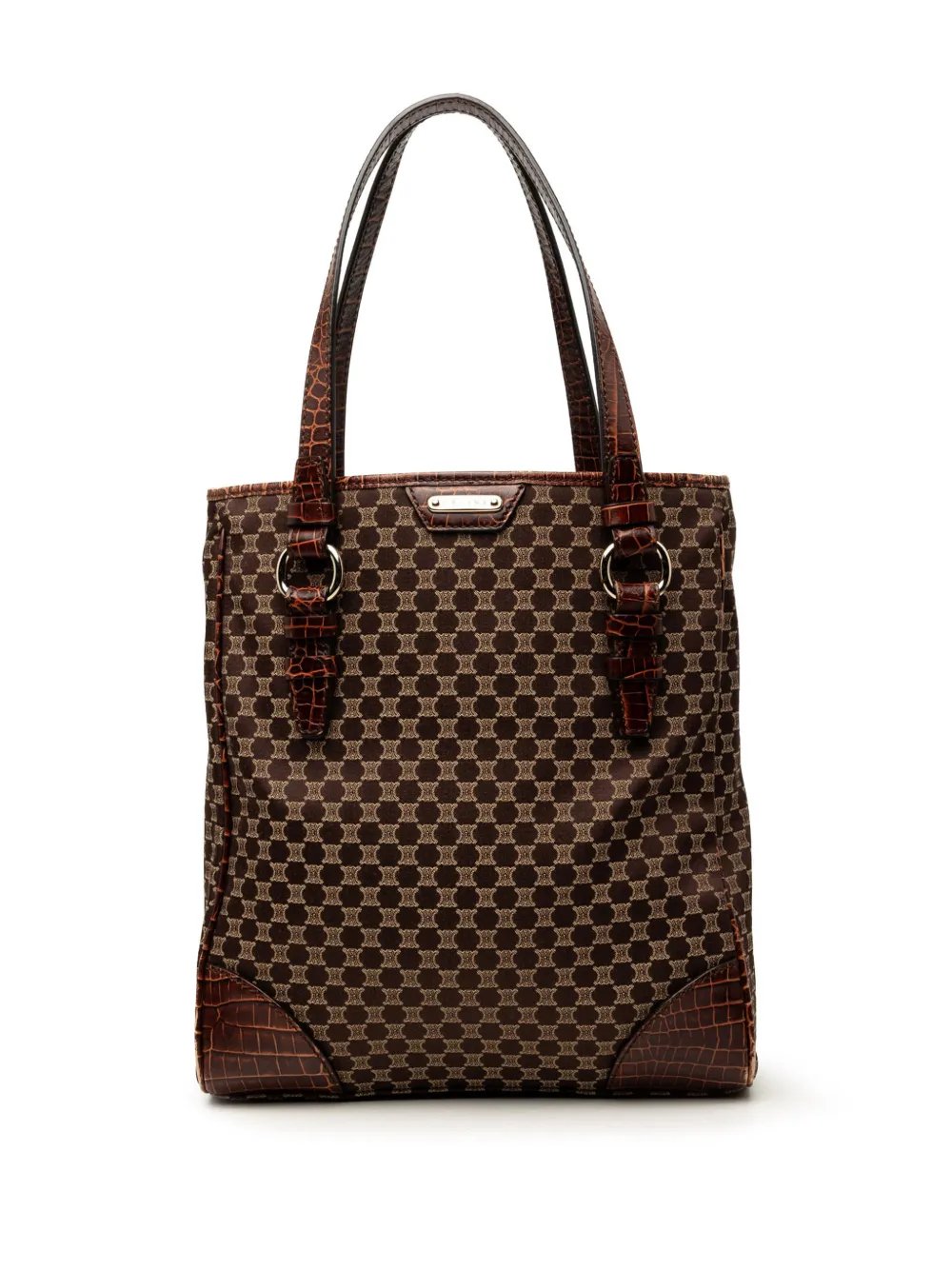 2008 Croc Embossed Leather Trimmed Macadam Canvas tote bag