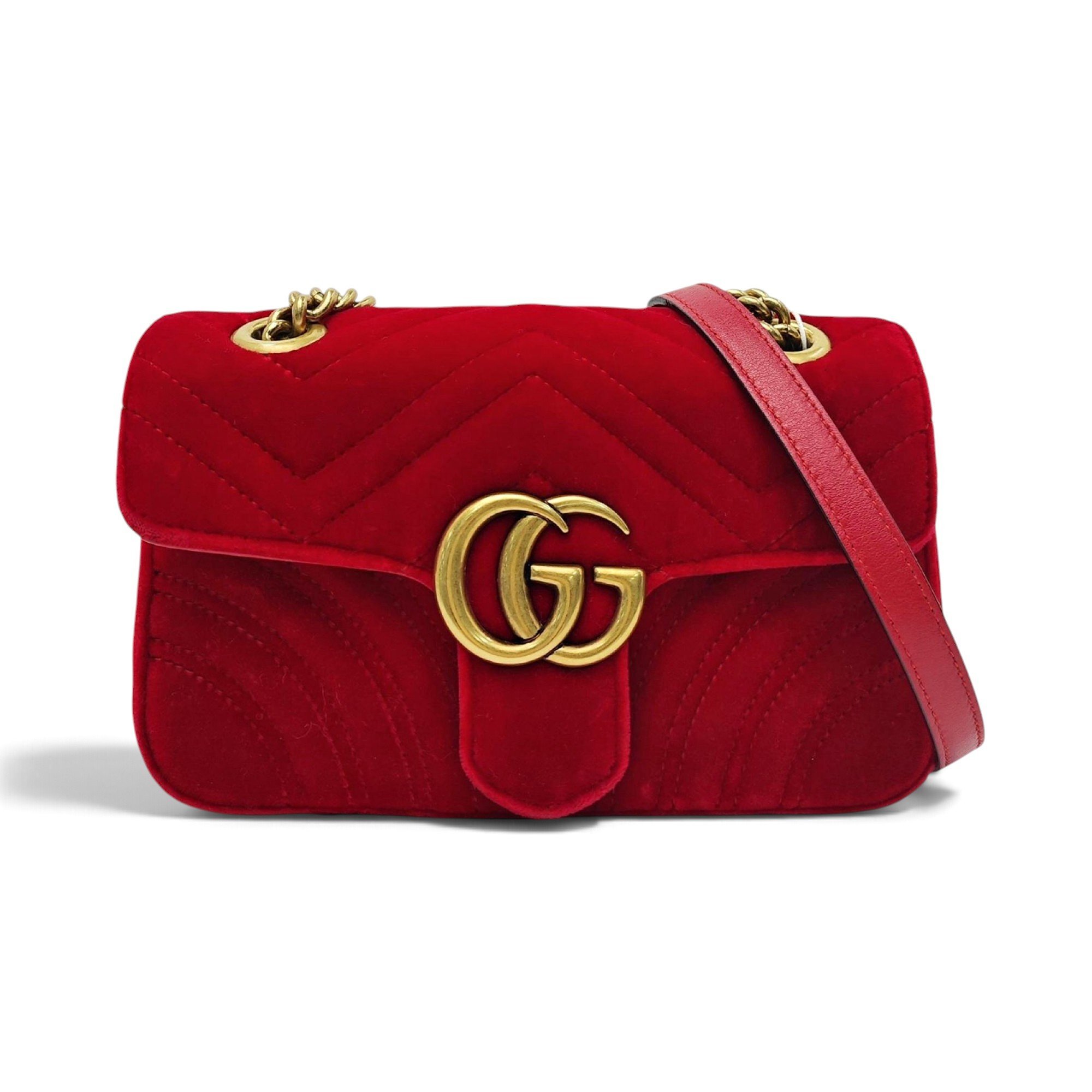 GG Marmont Flap velvet handbag