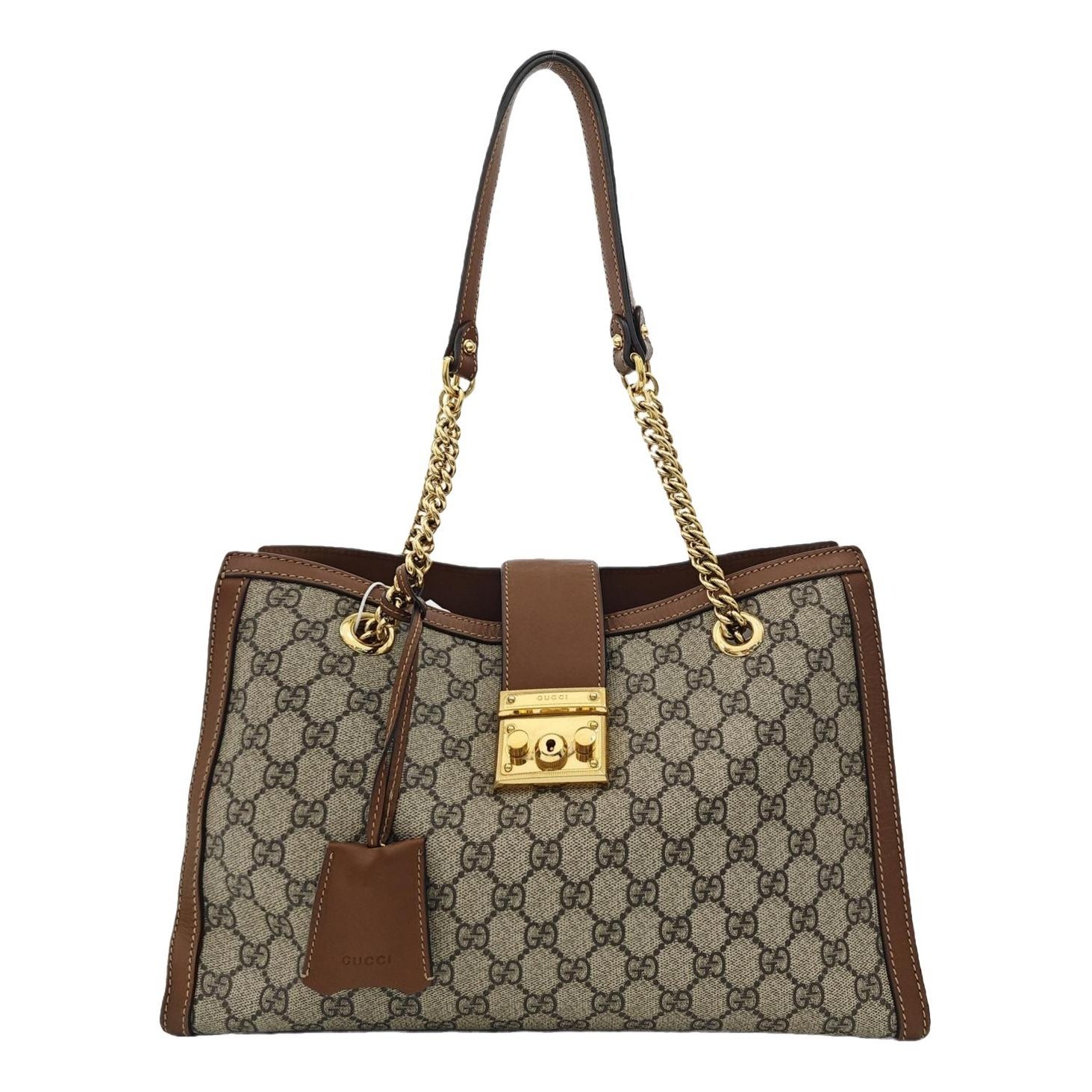 Padlock leather handbag