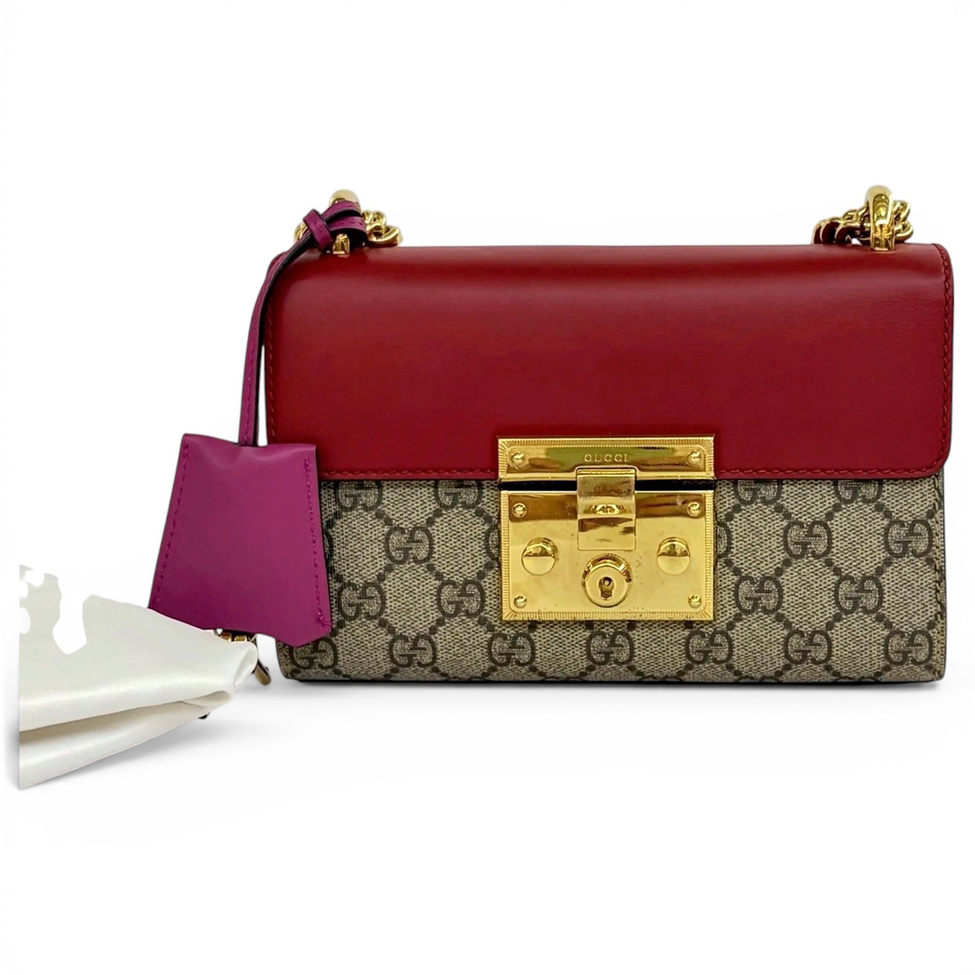 Padlock vinyl handbag