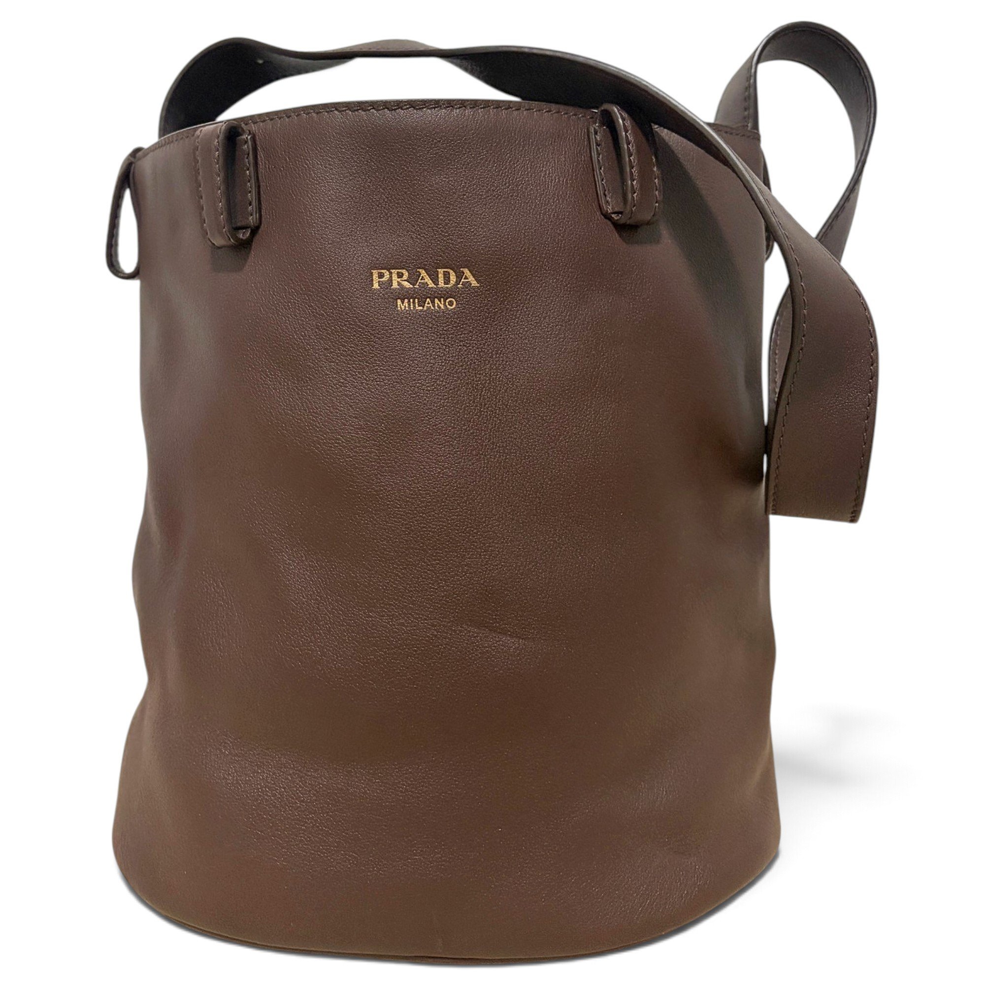 Buckle leather handbag