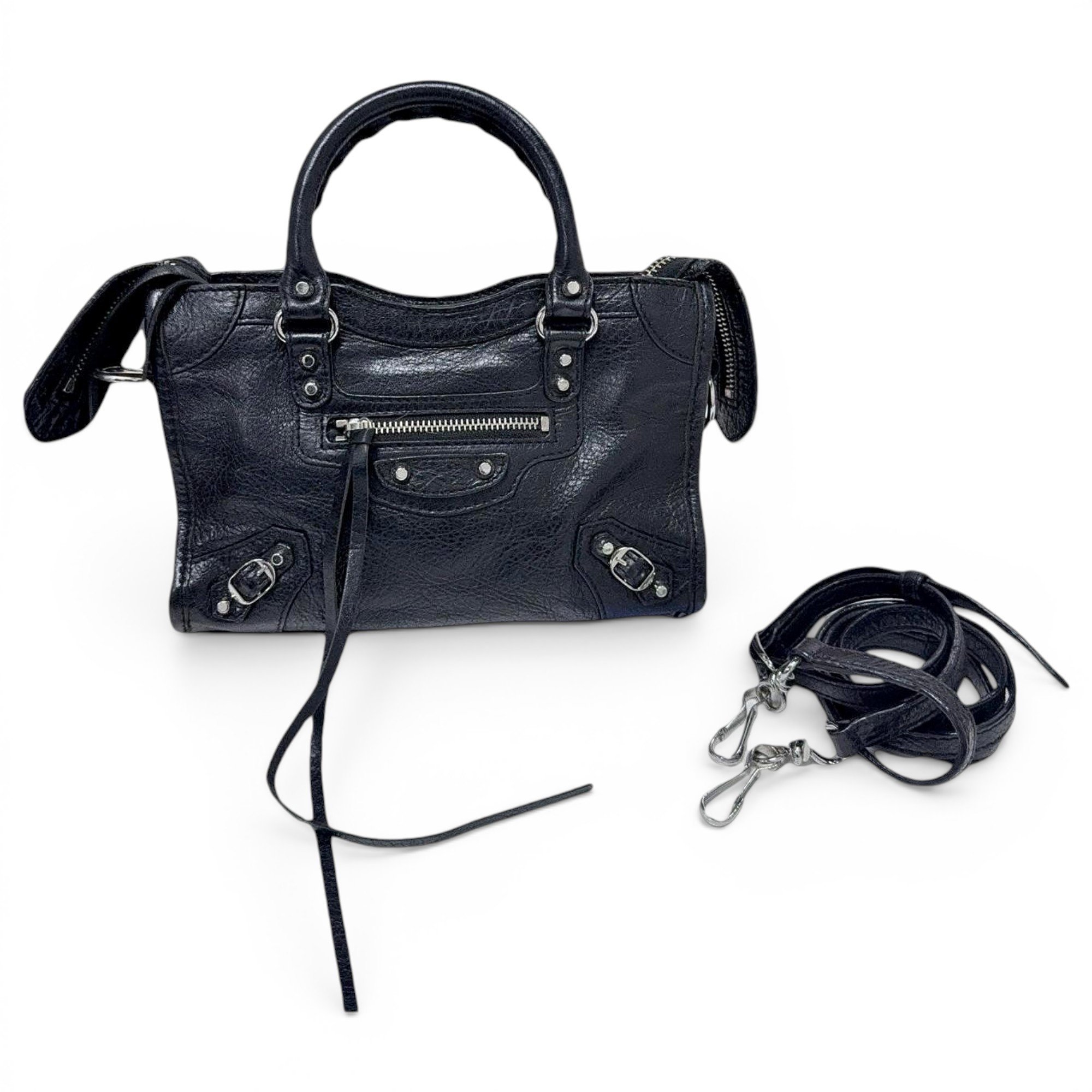 City leather handbag