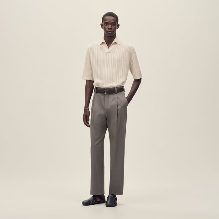 Ficelle Shot-sleeve Polo Shirt