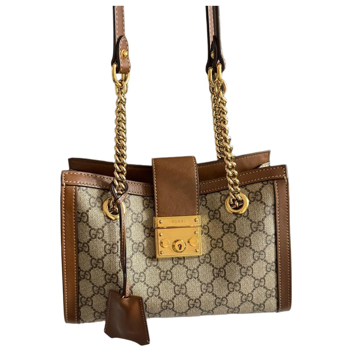 Padlock leather handbag