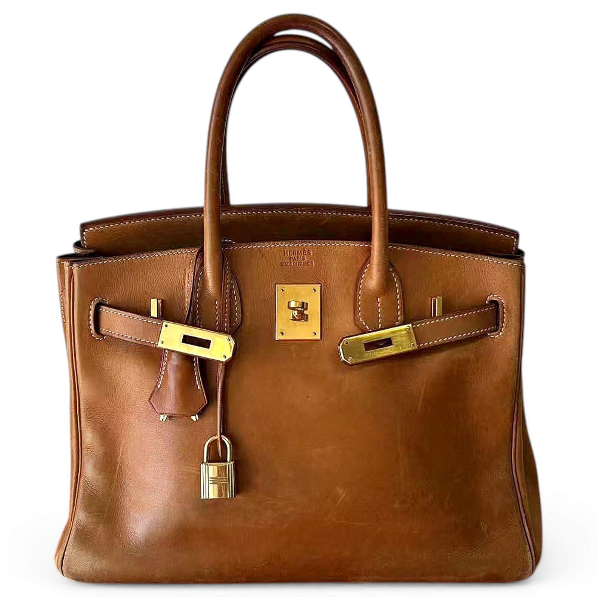 Hermes Birkin 30 Handbag Barenia Leather