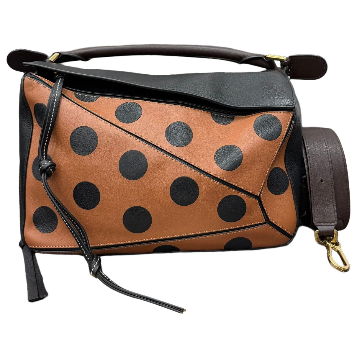Puzzle leather handbag