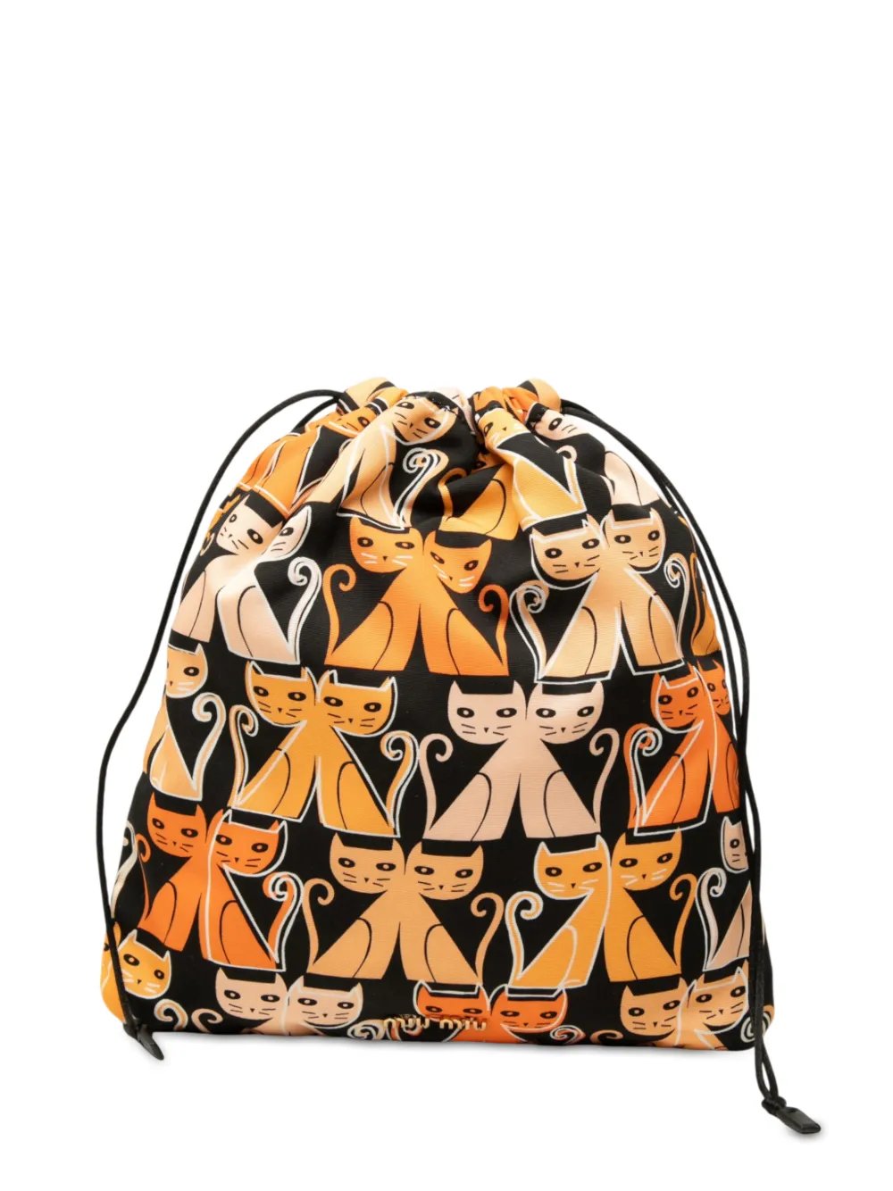 2010-2026 Nylon Cat Print Drawstring Pouch clutch bag