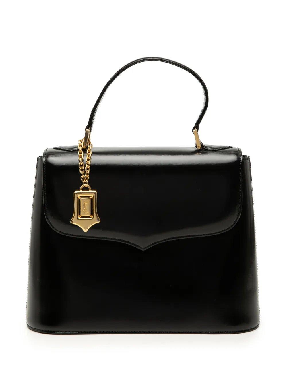 20th Century Leather Logo Charm Top Handle Bag satchel