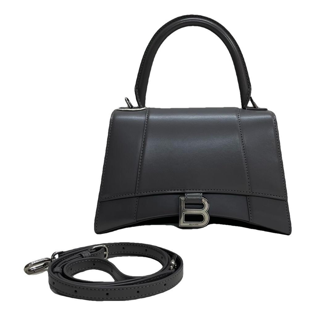 Hourglass leather handbag
