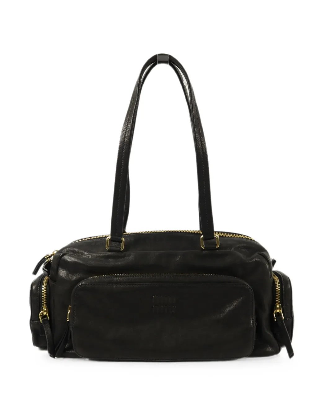 pocket leather shoulder bag
