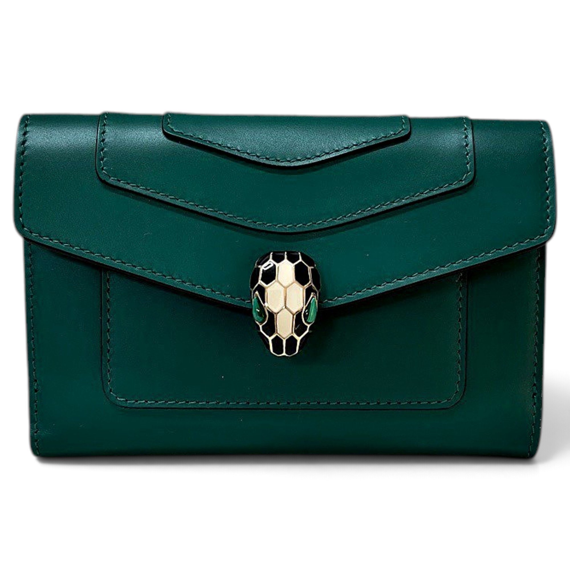 Bvlgari Serpenti leather clutch bag
