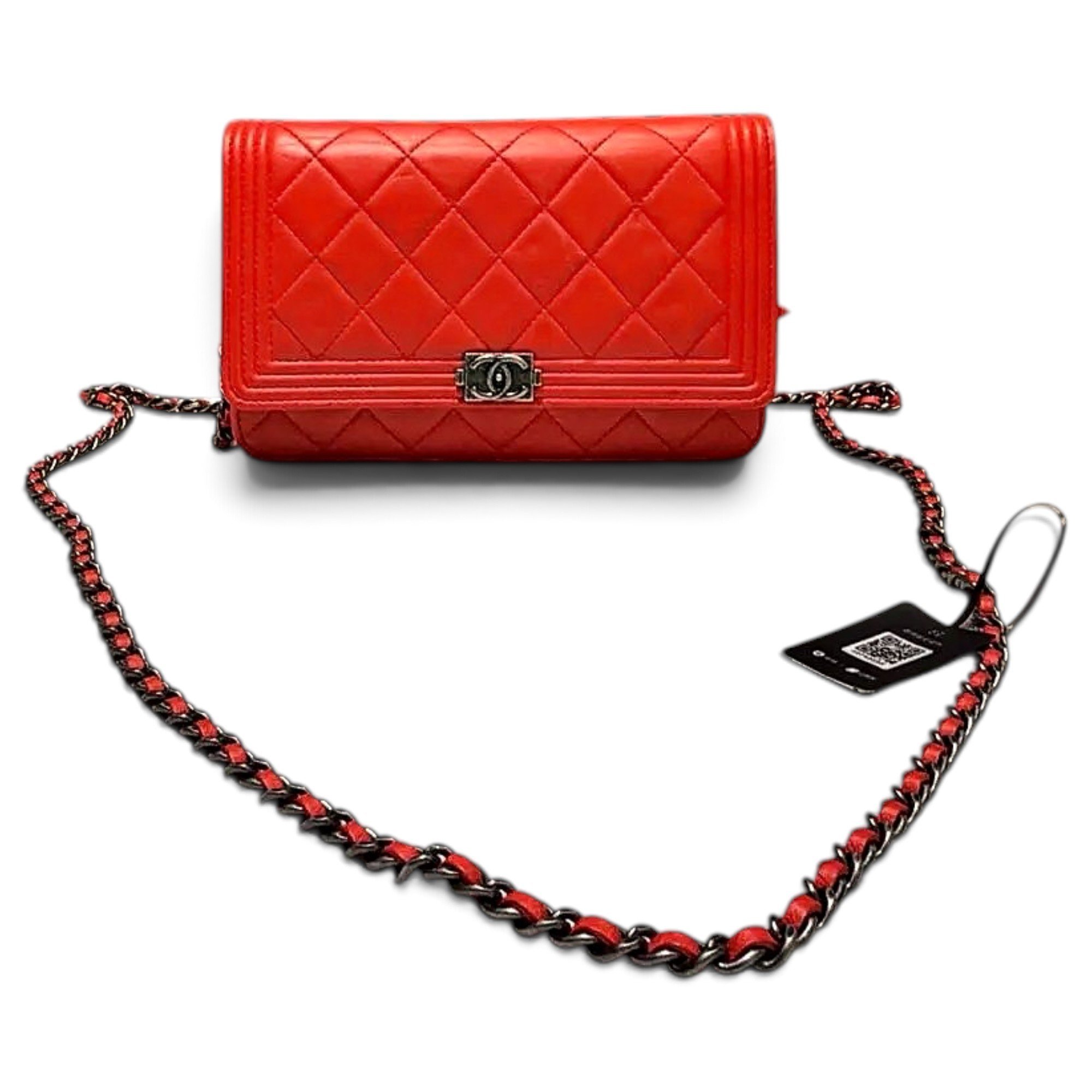 Wallet On Chain Boy Half Flap leather crossbody bag