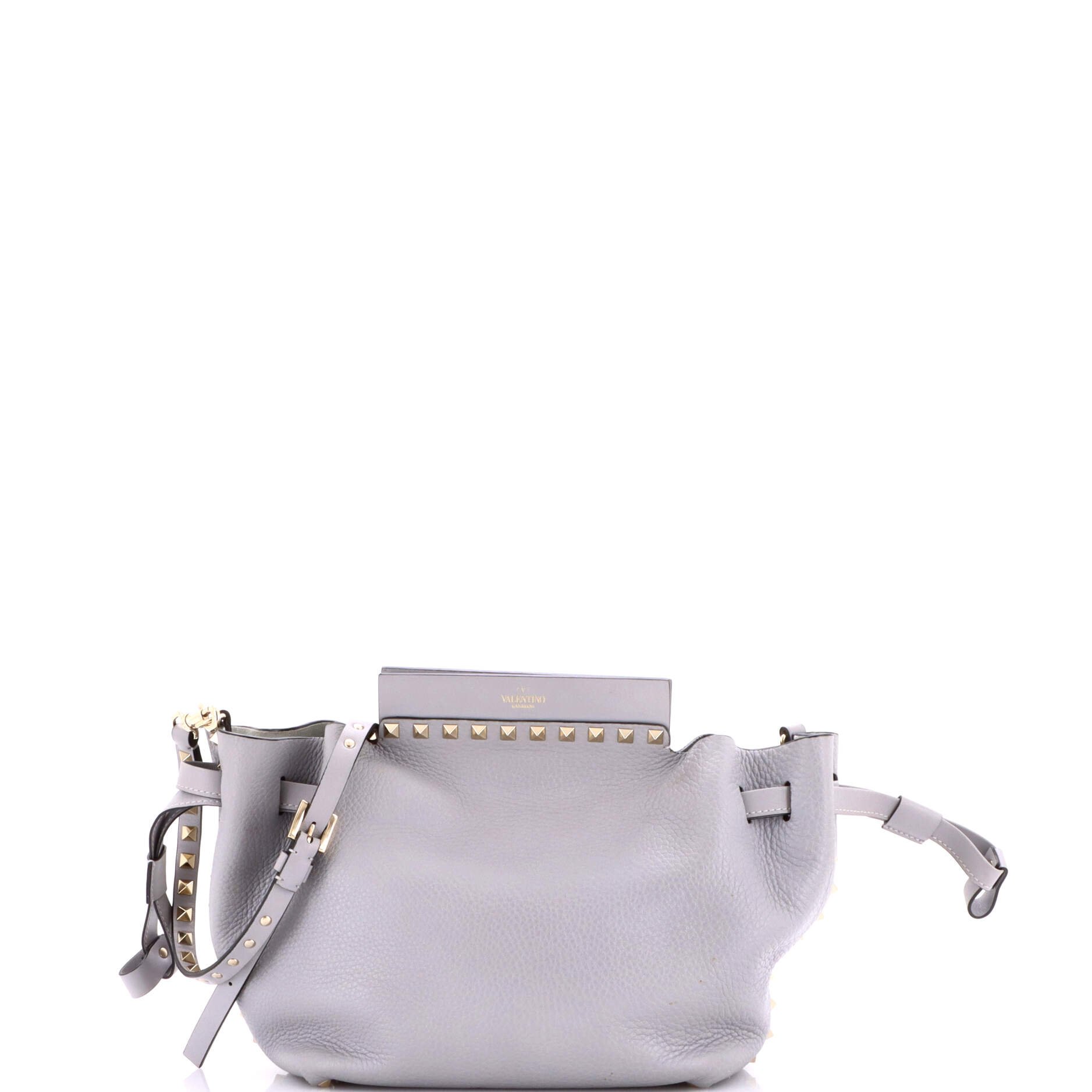 Valentino Garavani Rockstud Drawstring Crossbody Bag Leather Small