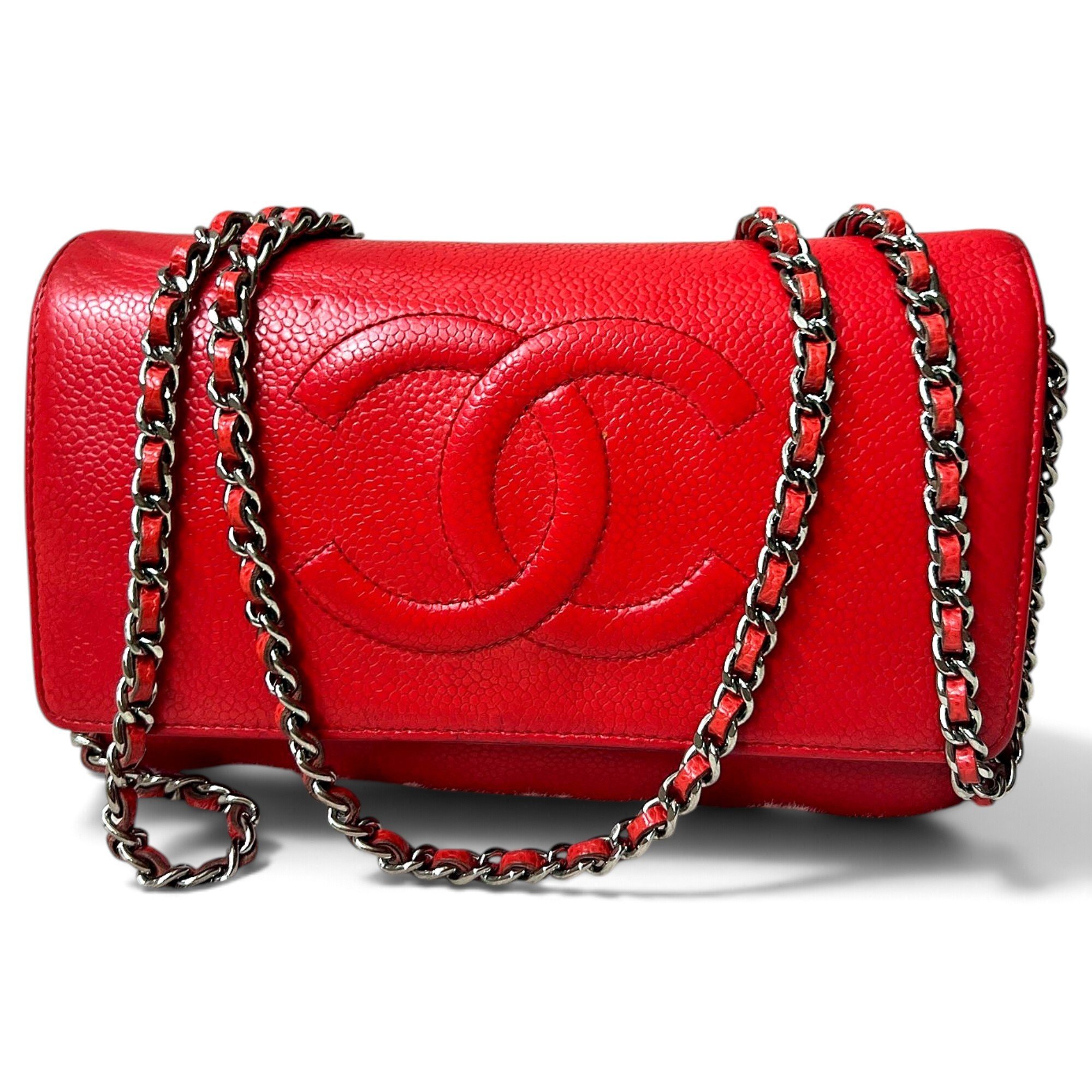 Wallet On Chain Double C leather handbag