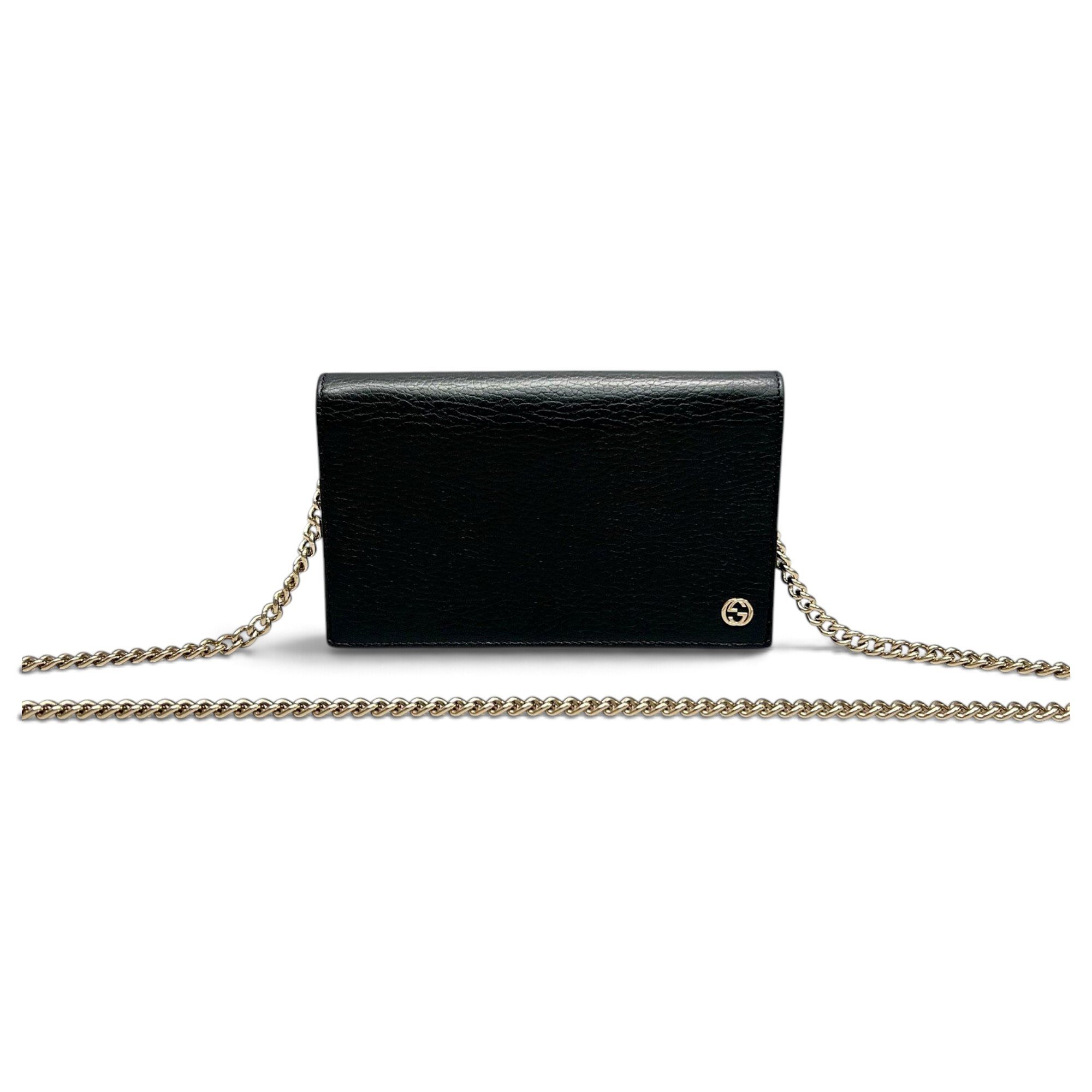 GG Marmont Chain Flap Wallet leather crossbody bag