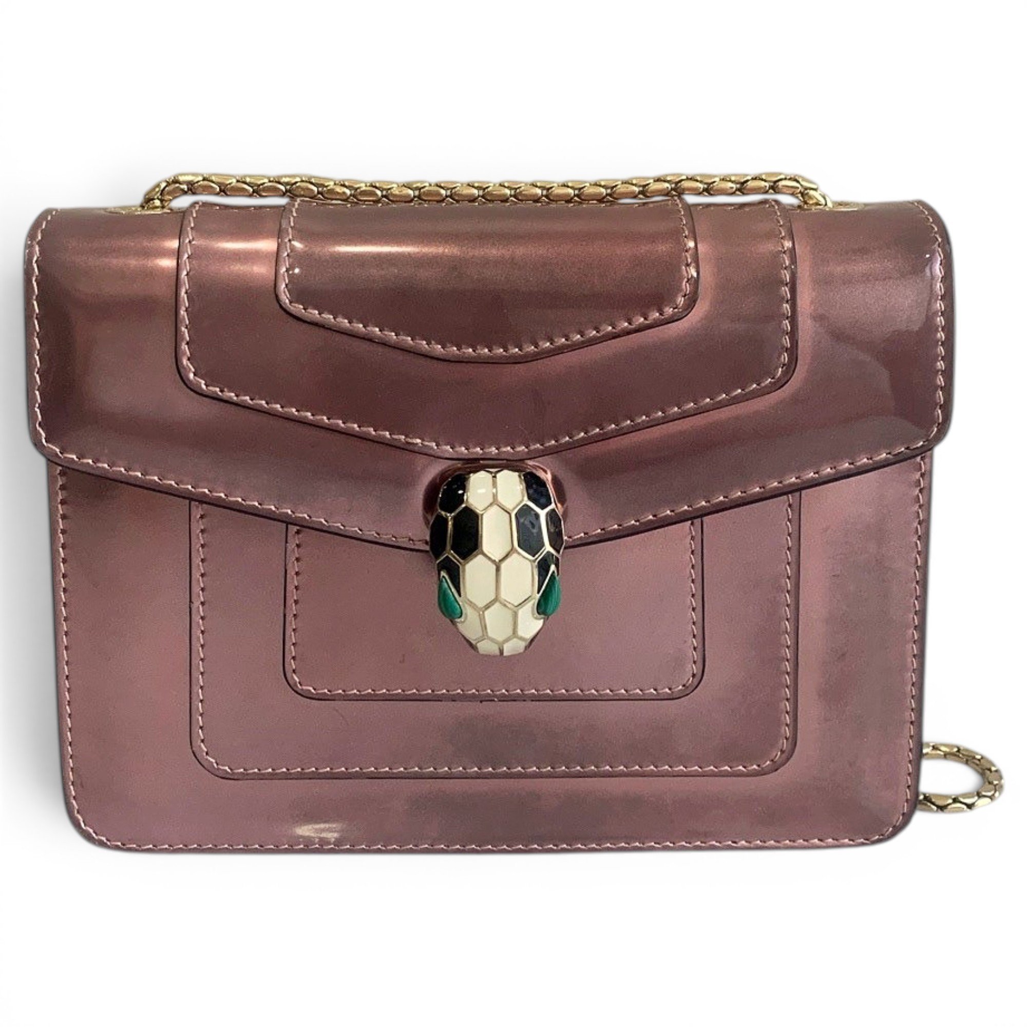 Serpenti patent leather handbag