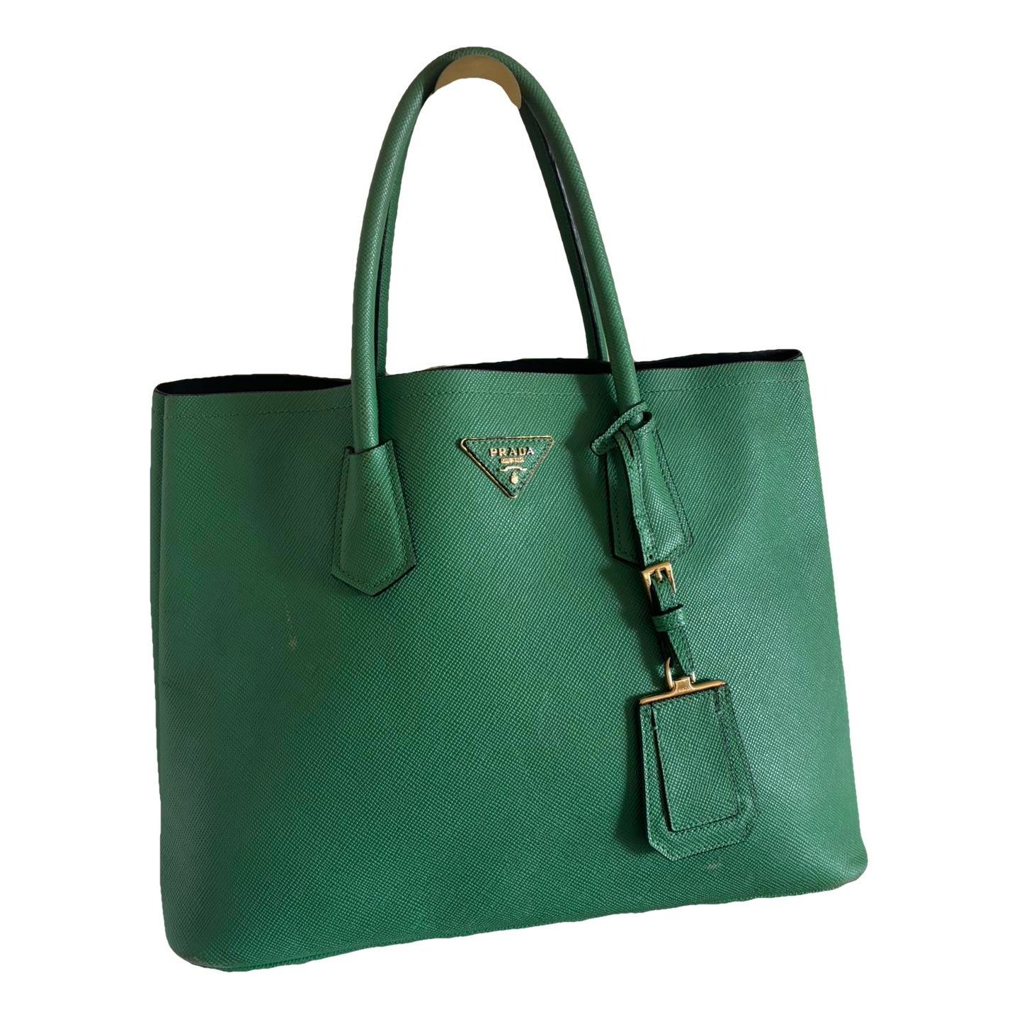Double leather handbag