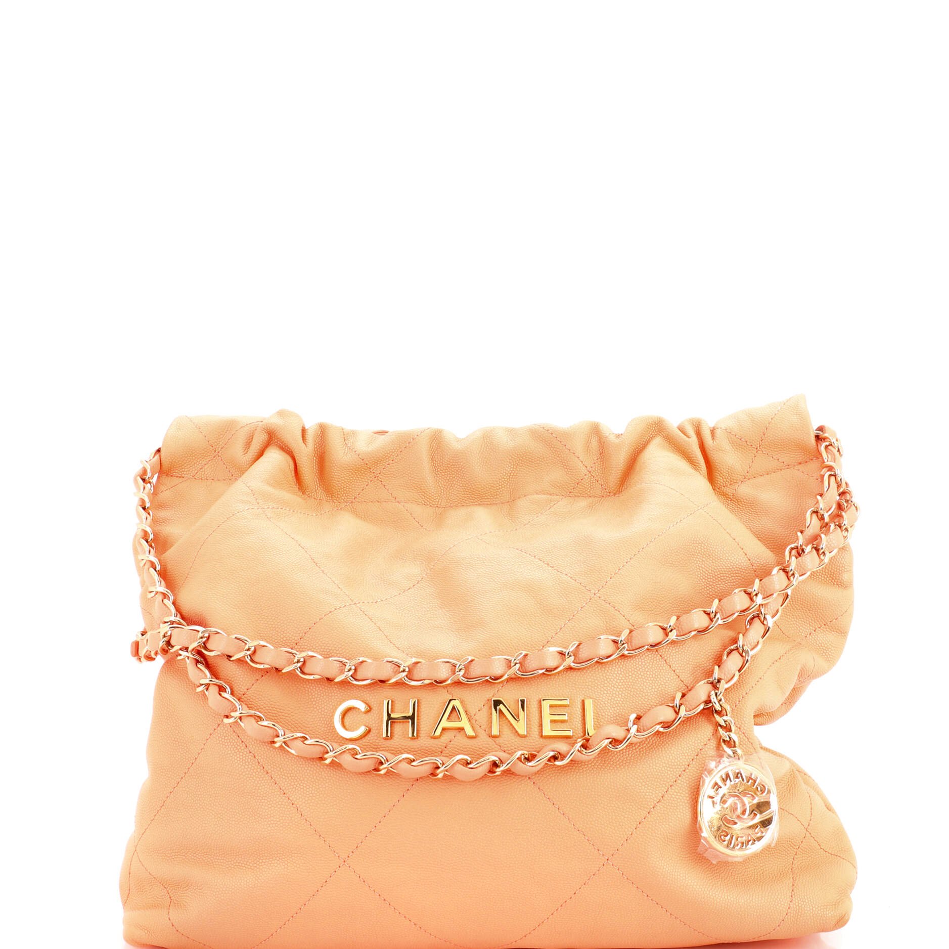 22 Chain Hobo Quilted Caviar Small