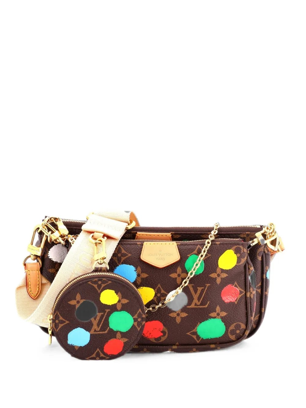 Multi Pochette Accessoires Yayoi Kusama Painted Dots Monogram Canvas crossbody bag