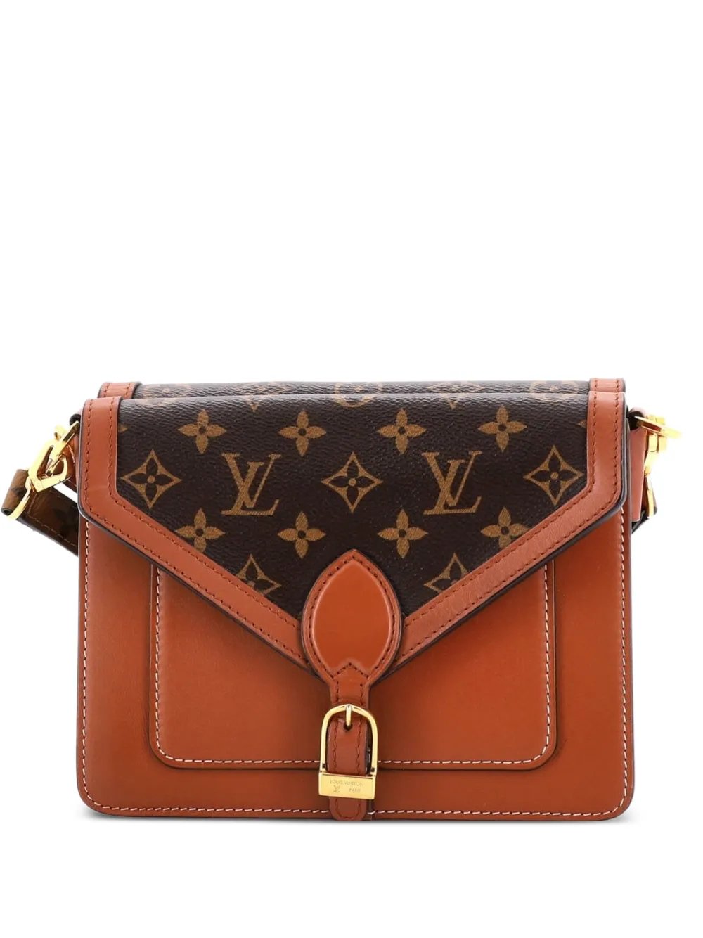 Biface Handbag Leather and Reverse Monogram Canvas shoulder bag