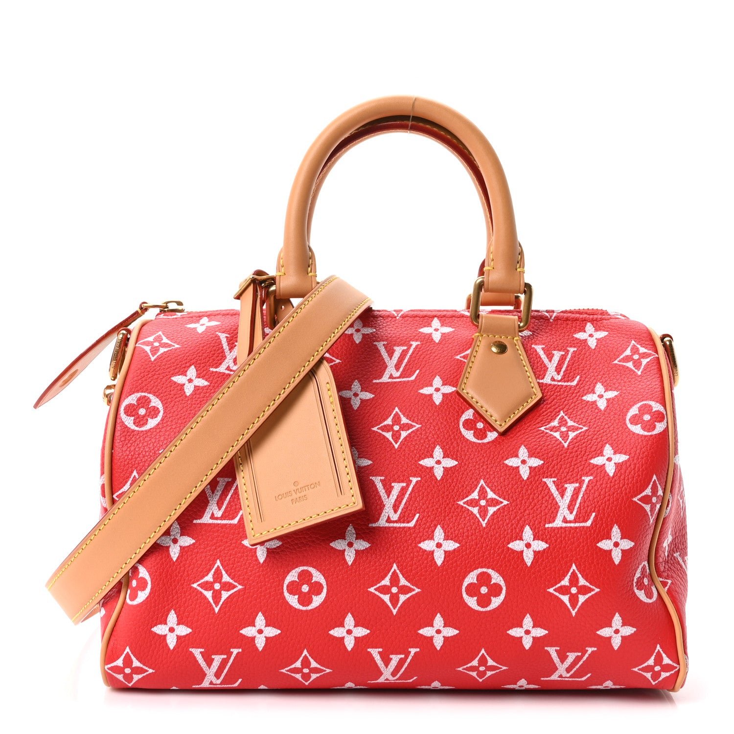 Louis Vuitton Louis Vuitton Soft Calfskin Monogram Speedy P9 Bandouliere 25 Red