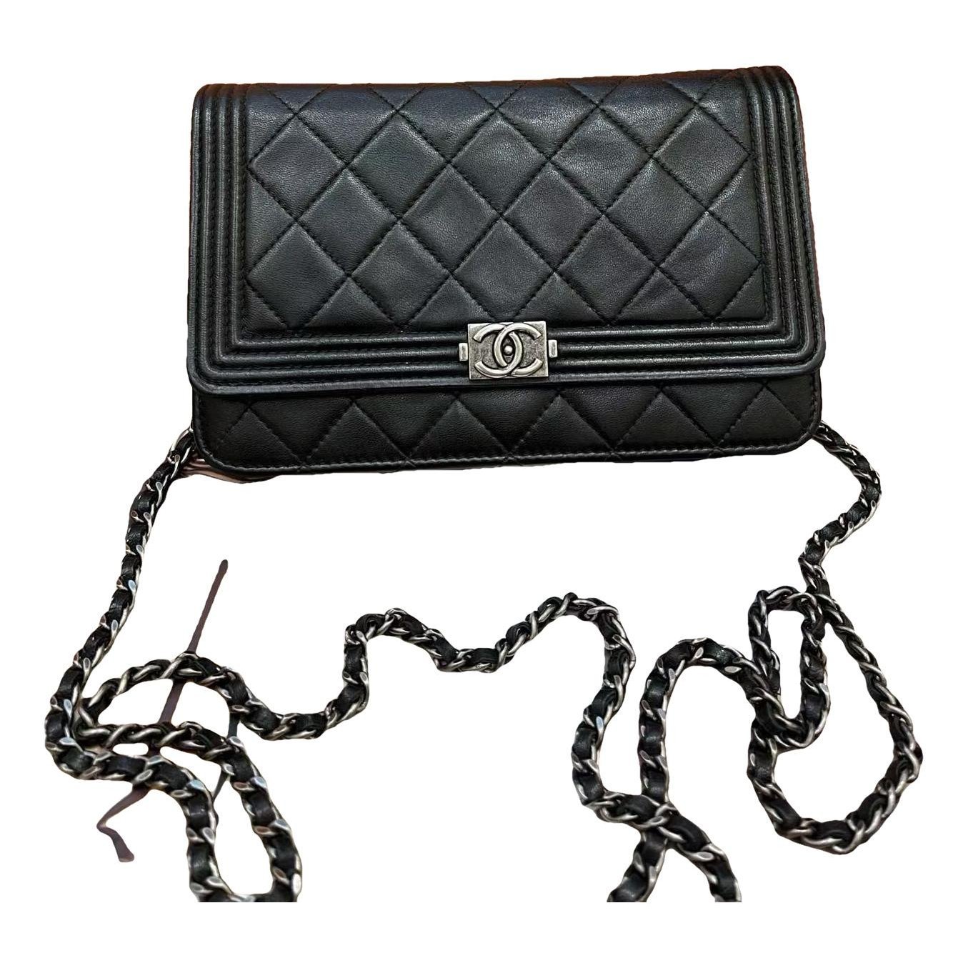 Wallet On Chain Boy Half Flap leather crossbody bag