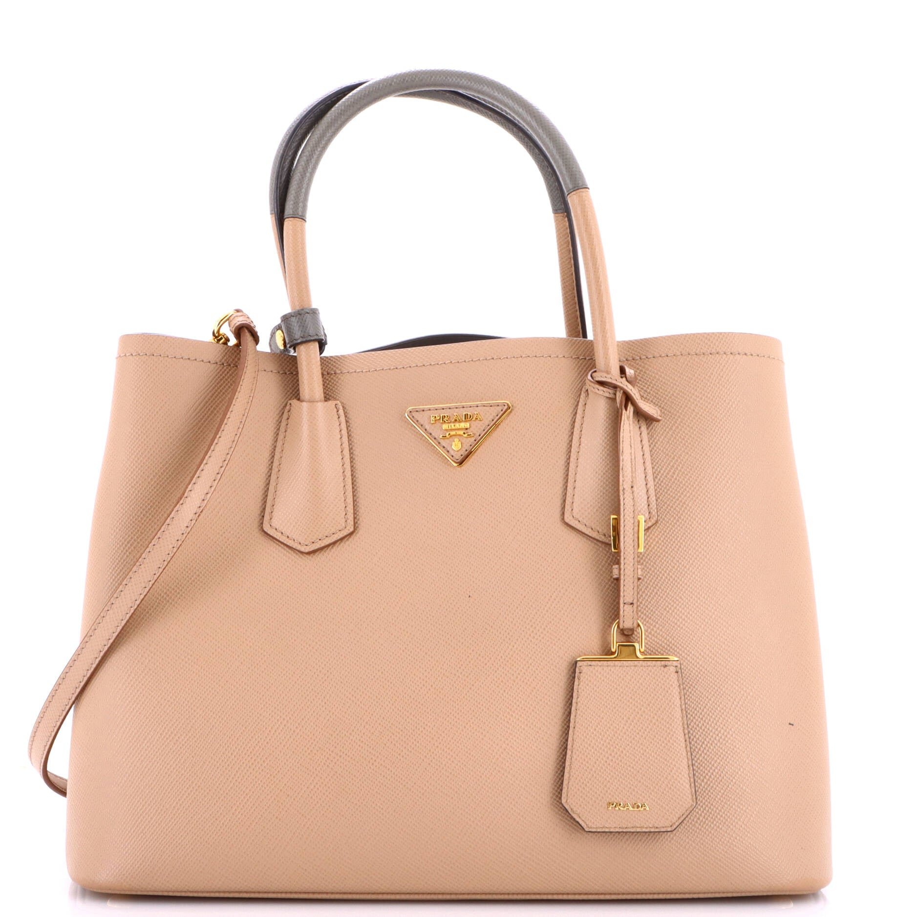 Cuir Double Tote Saffiano Leather Medium