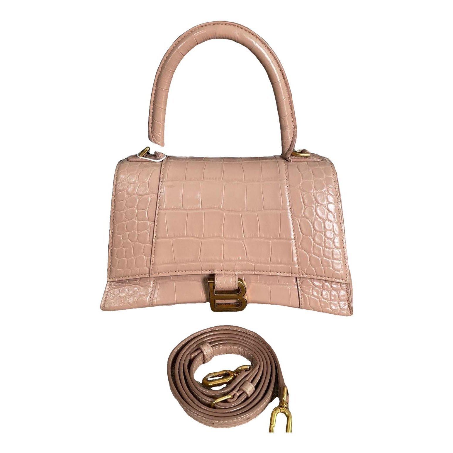 Hourglass leather handbag