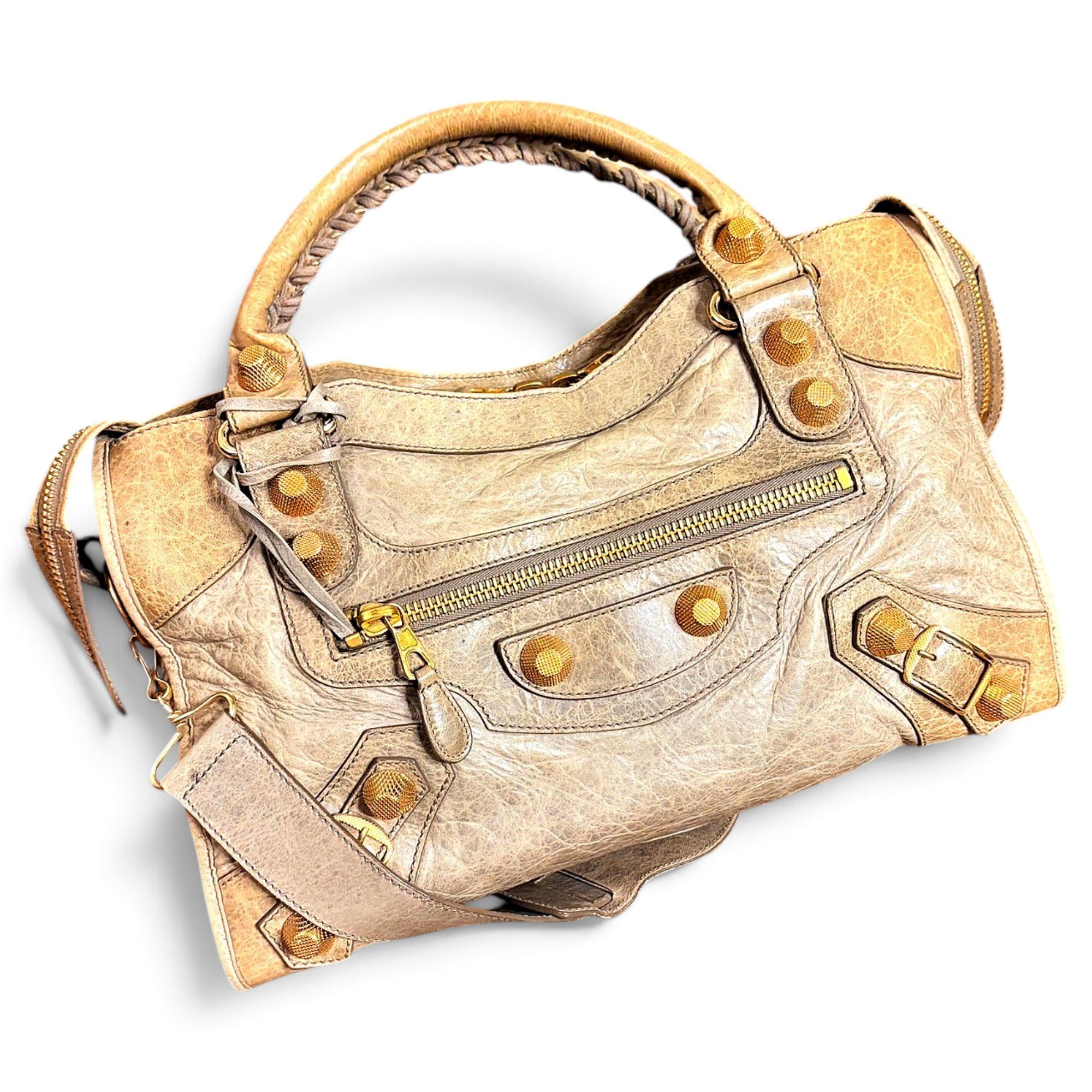 City leather handbag