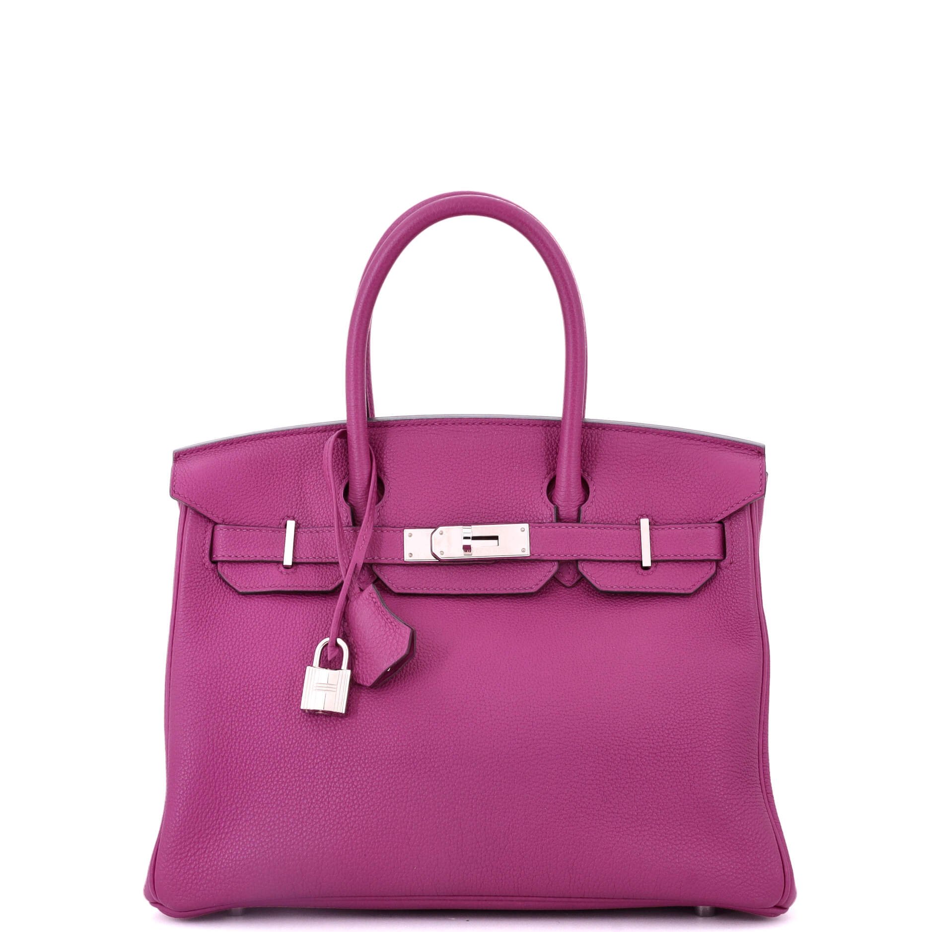 Hermes Birkin Handbag Rose Pourpre Togo with Palladium Hardware 30