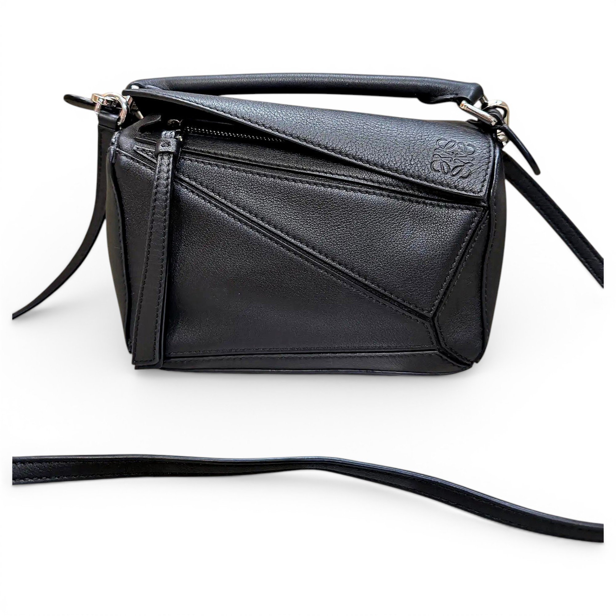 Puzzle leather crossbody bag