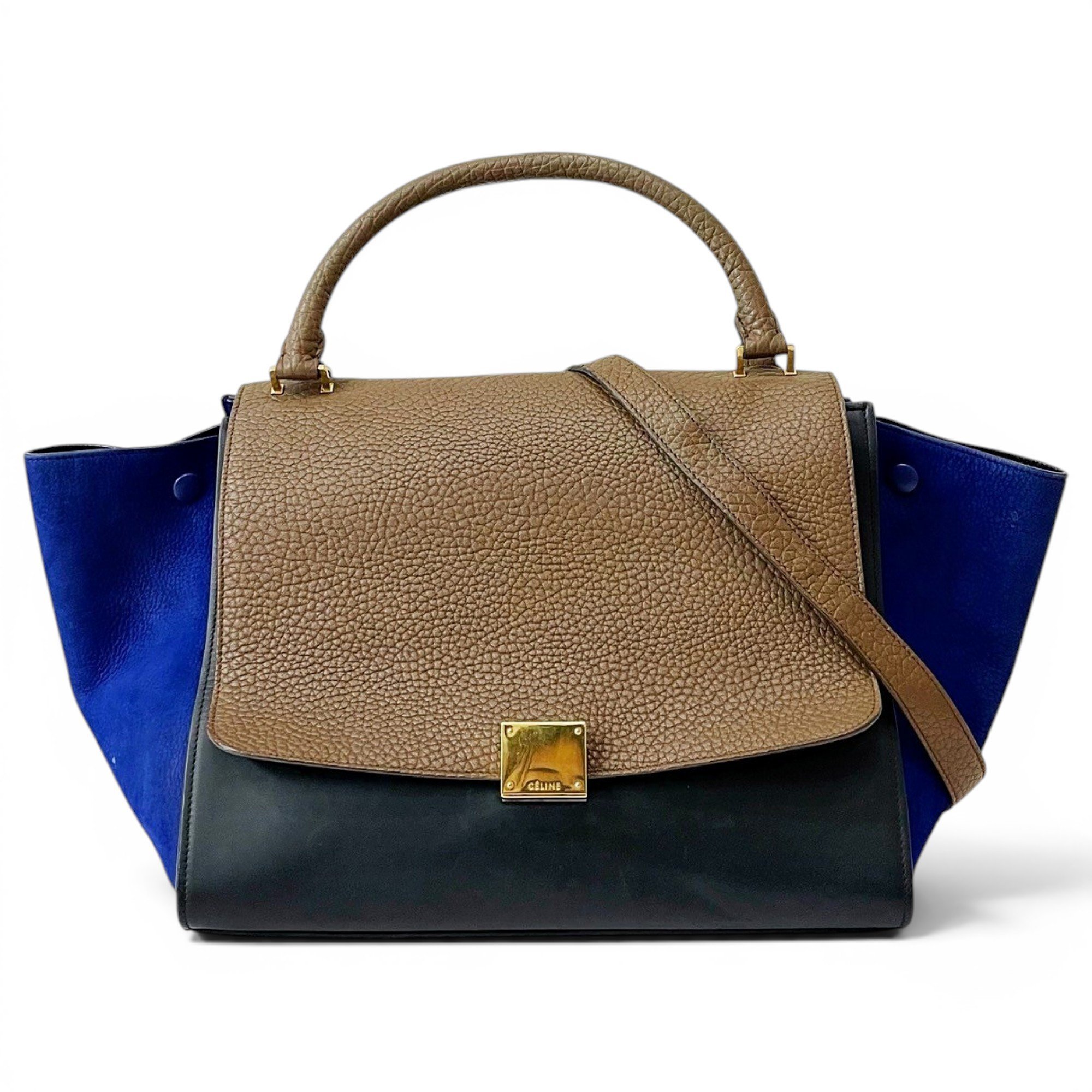 Trapèze leather handbag