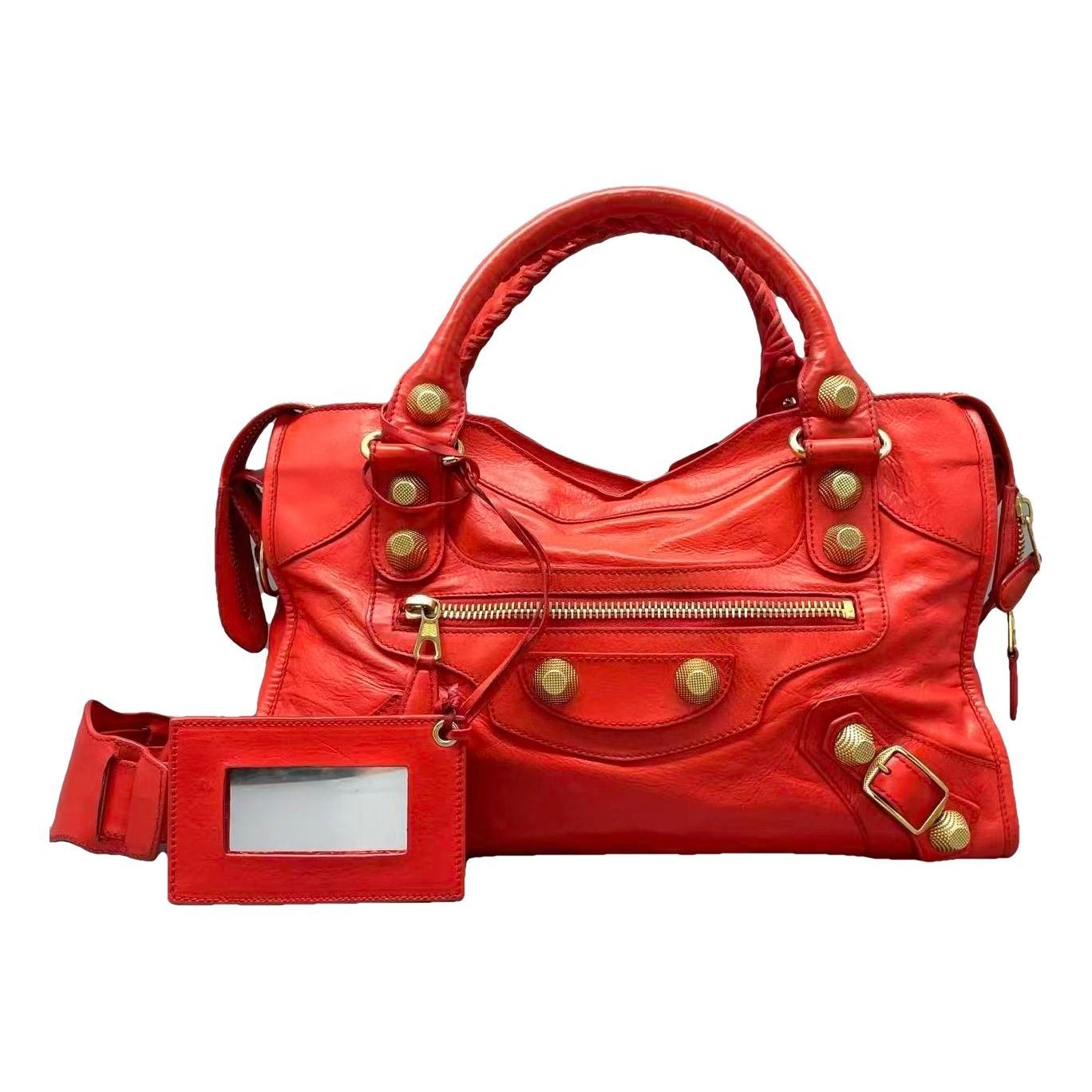City leather handbag