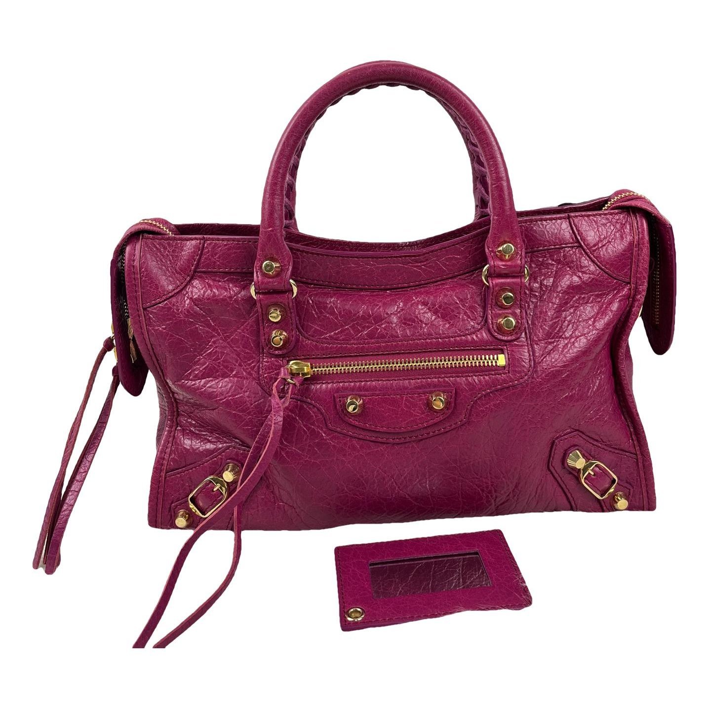 City leather handbag
