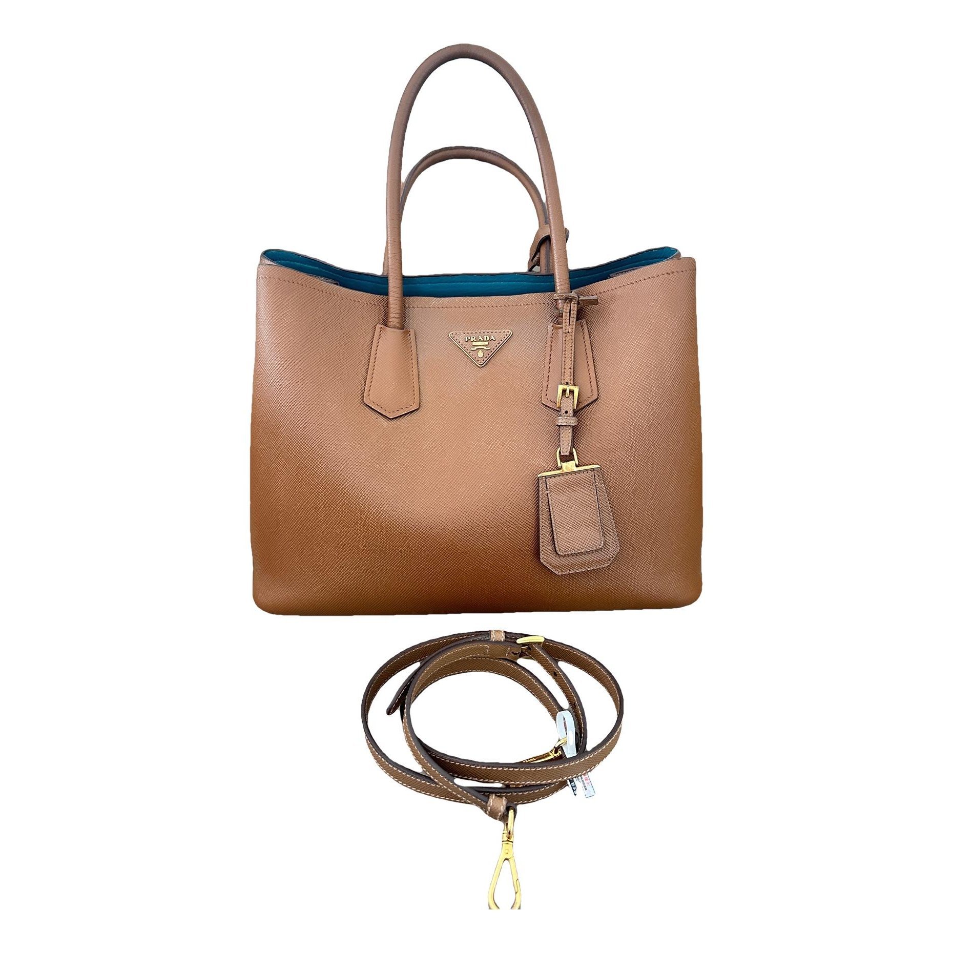 Double leather handbag