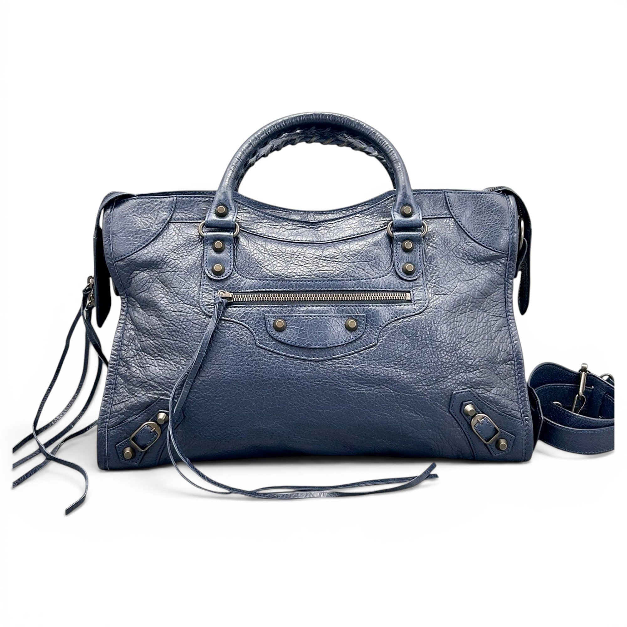 City leather handbag