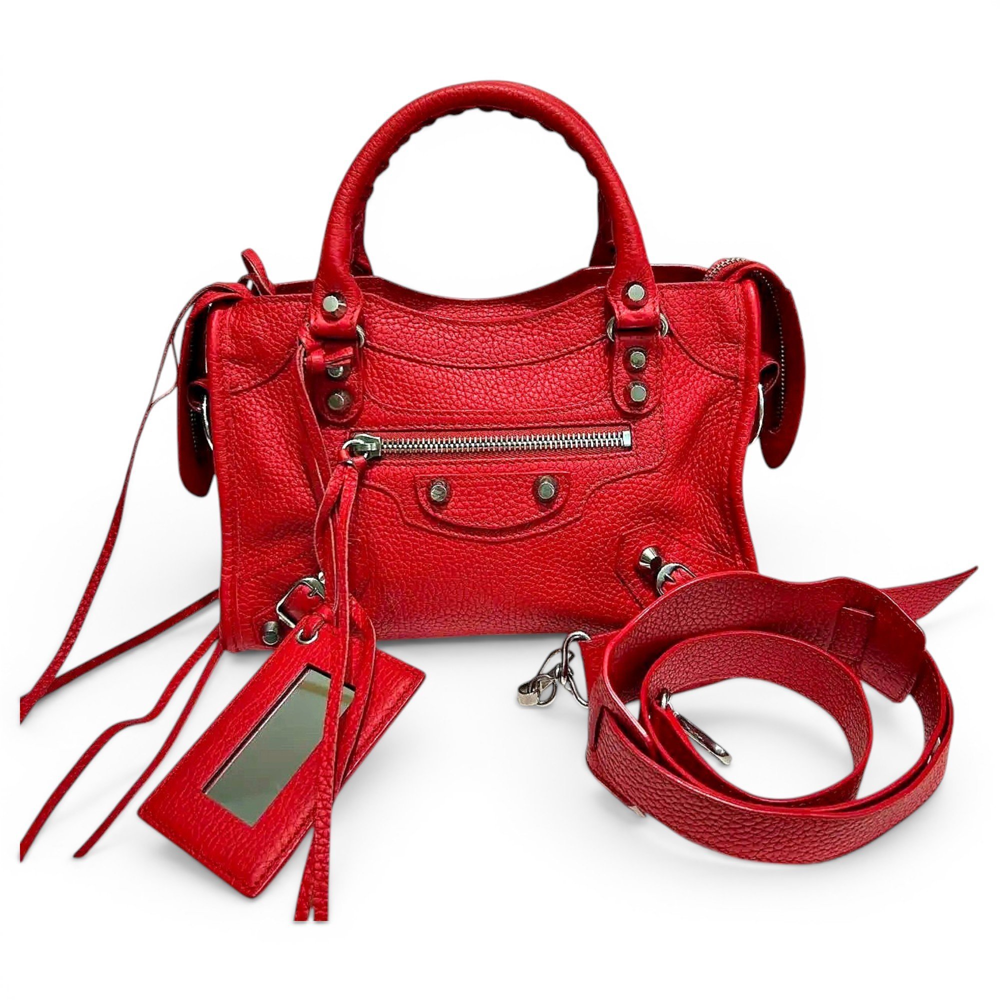 City leather handbag