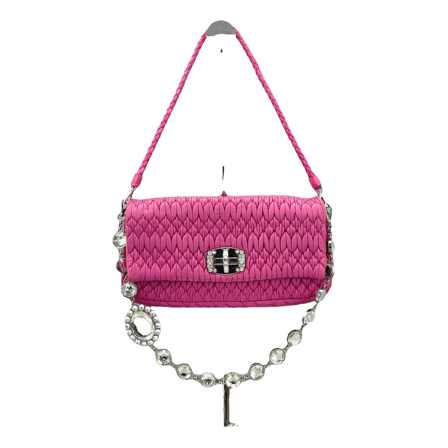 Miu Crystal leather handbag