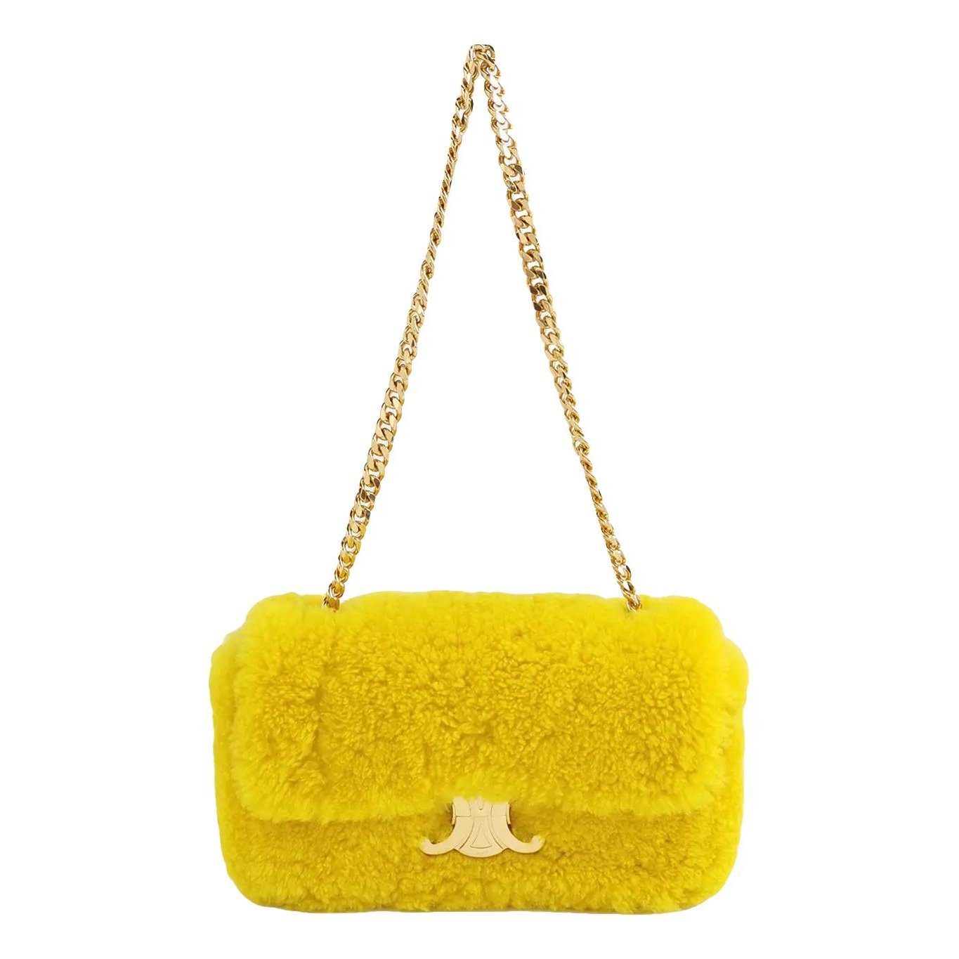 Triomphe chain wool handbag