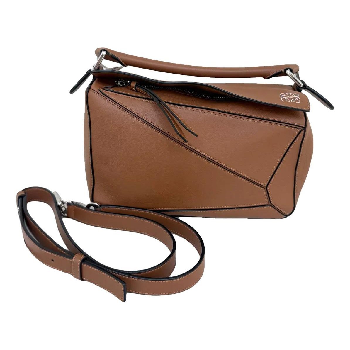Puzzle leather crossbody bag