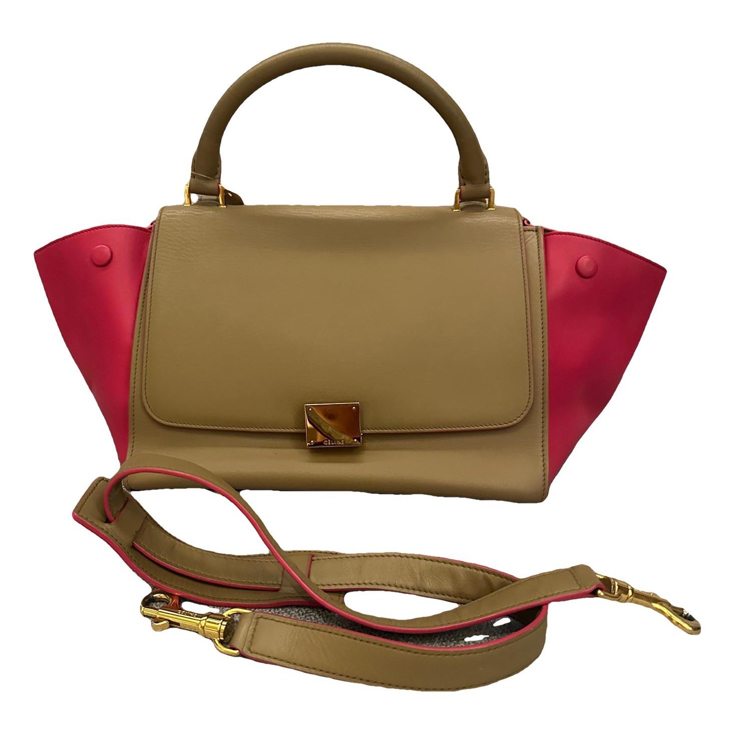 Trapèze leather handbag