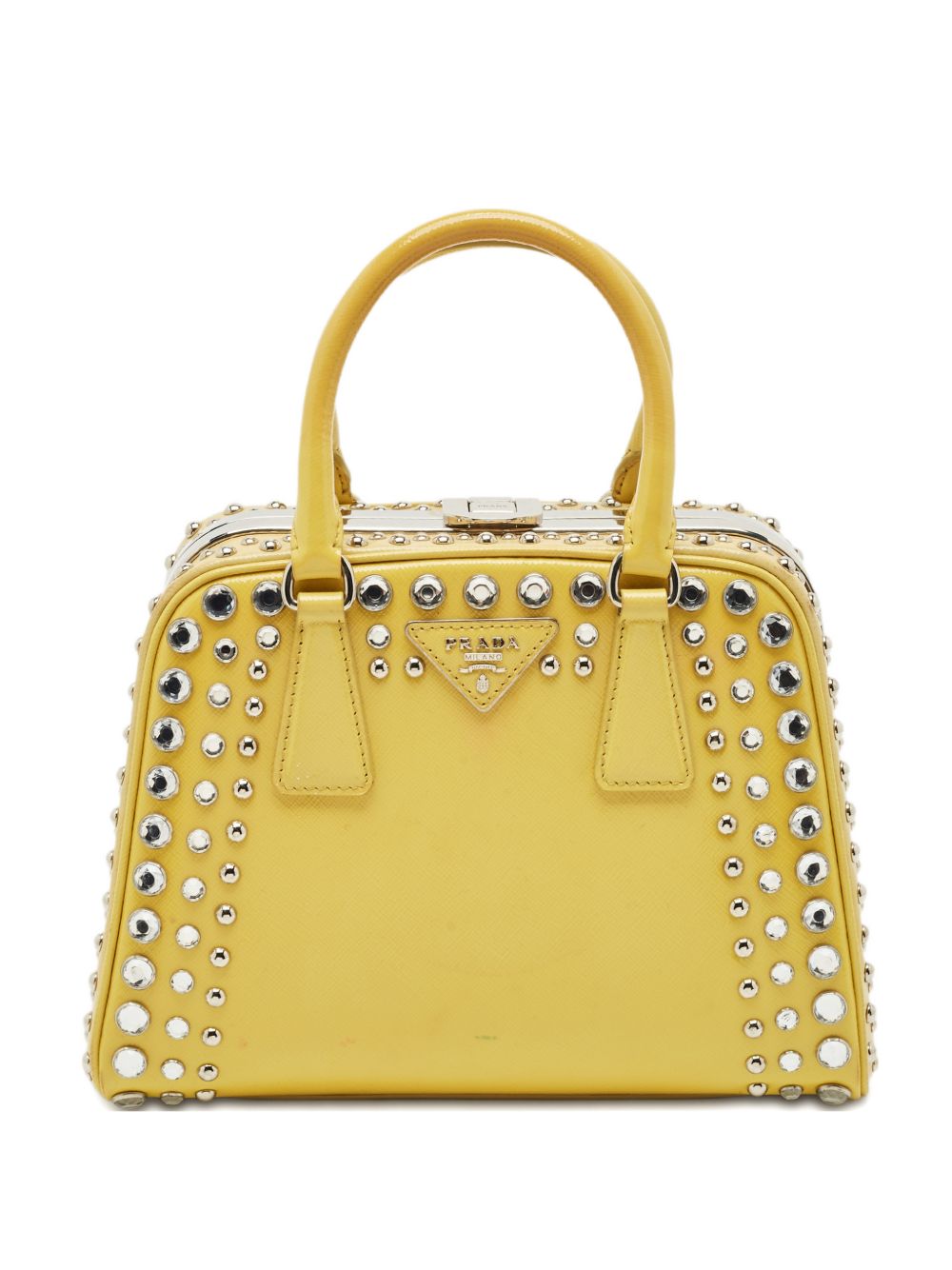studded leather tote bag