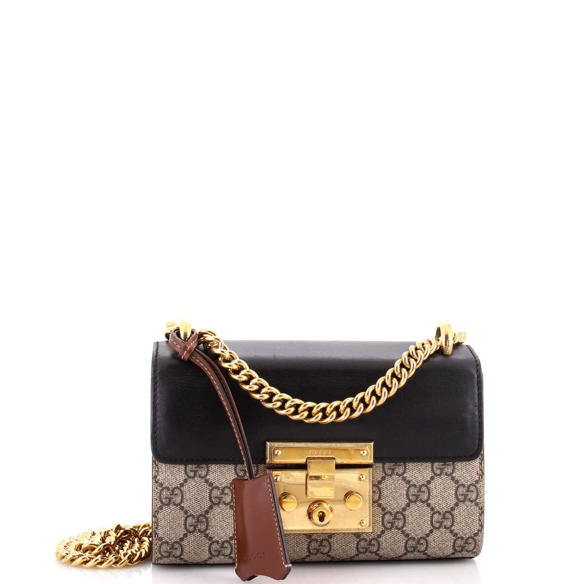 Padlock Shoulder Bag GG Coated Canvas and Leather Small