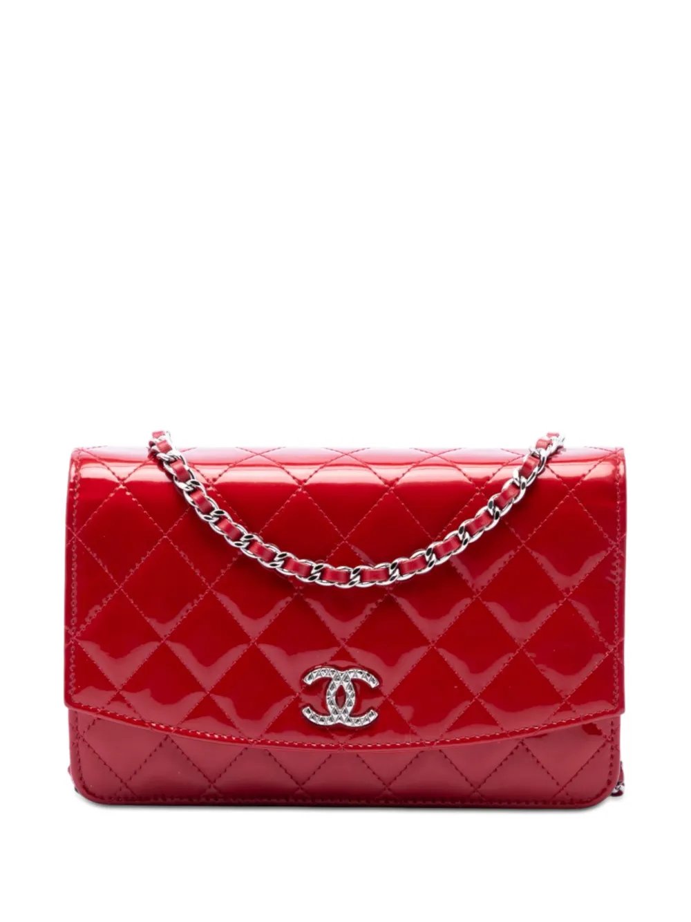 2013-2014 CC Quilted Patent Brilliant Wallet On Chain crossbody bag