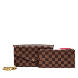 Louis Vuitton Brown Damier Ebene Félicie Pochette Gold Hardware, 2021