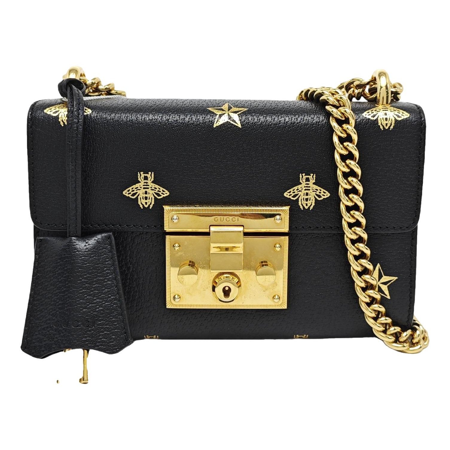Padlock leather crossbody bag