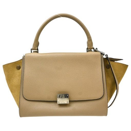 Trapèze leather handbag