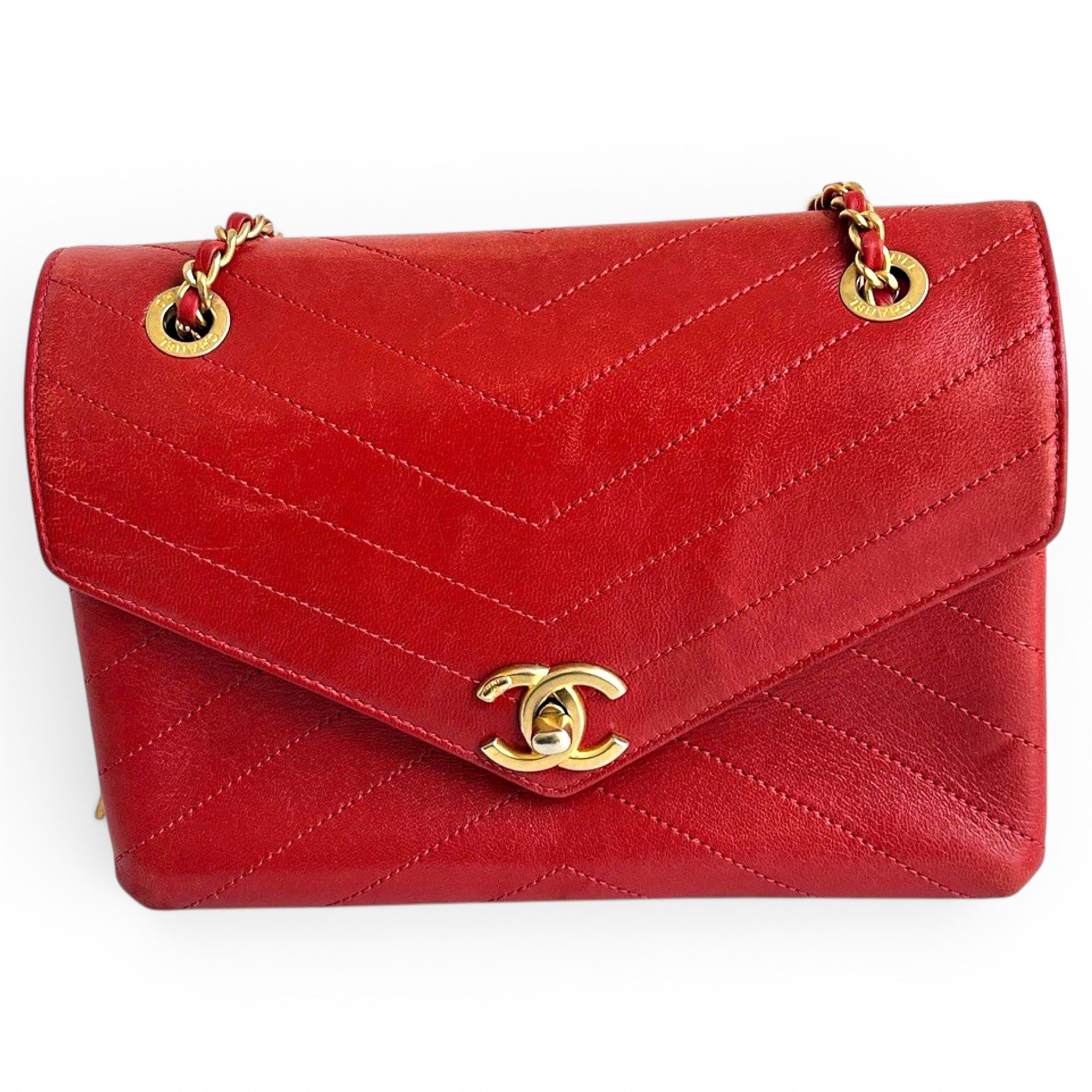 Trendy CC leather handbag